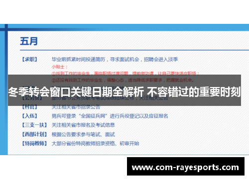 冬季转会窗口关键日期全解析 不容错过的重要时刻 冬季转会窗口关键日期全解析 不容错过的重要时刻